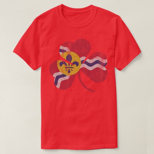 T-shirt Drapeau de Saint-Louis Shamrock (Design devant)
