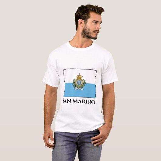 T-shirt Drapeau de Saint-Marin (Devant entier)