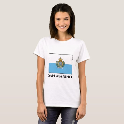 T-shirt Drapeau de Saint-Marin (Devant entier)