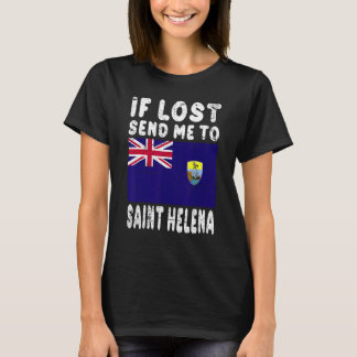 T-shirt Drapeau de Sainte-Hélène Souvenir Si perdu envoyez