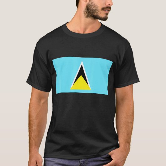 T-shirt Drapeau De Sainte-Lucie (Devant)
