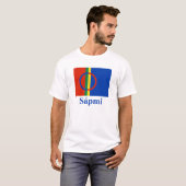 T-shirt Drapeau de Sapmi avec le nom dans Saami (Devant entier)