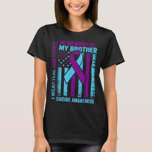 T-shirt Drapeau de sensibilisation au suicide en ruban vio