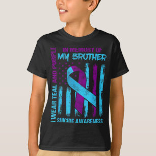 T-shirt Drapeau de sensibilisation au suicide ruban violet