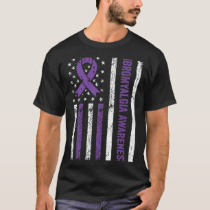 T-shirt Drapeau de sensibilisation Fibro Warrior Ruban Vio