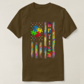 T-shirt Drapeau de sensibilisation sur l'autisme s Drapeau (Design devant)