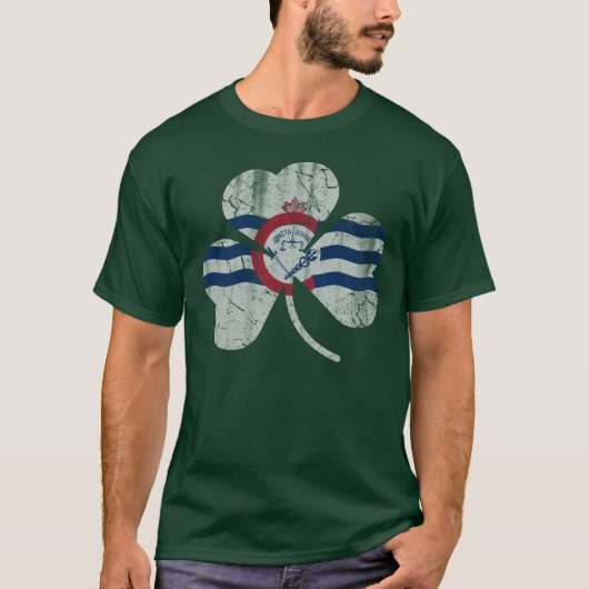 T-shirt Drapeau de shamrock de drapeau de Cincinnati (Devant)