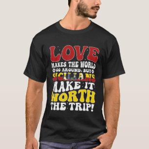 T-shirt Drapeau de Sicile Hommes & Femmes Mignon Jusqu'aux