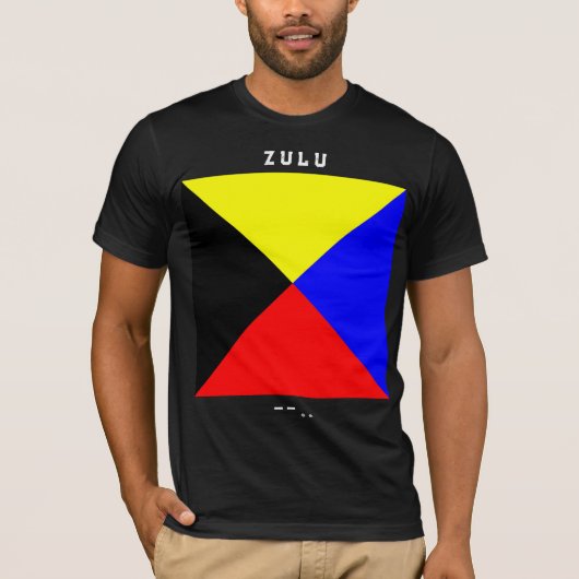 T-shirt Drapeau de signalisation Zulu Code Morse Conceptio (Devant)