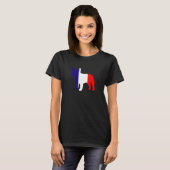 T-shirt Drapeau de silhouette de bouledogue français de (Devant entier)