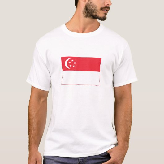 T-shirt Drapeau de Singapour (Devant)