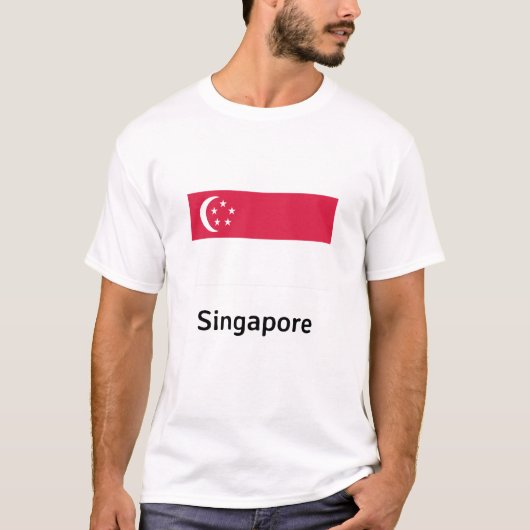 T-shirt Drapeau de Singapour (Devant)