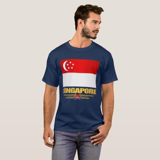 T-shirt Drapeau de Singapour (Devant entier)