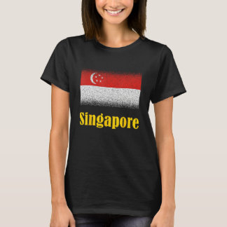 T-shirt Drapeau de Singapour Drapeau de Singapour