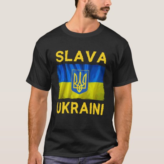 T-shirt Drapeau de Slava Ukraini slava ukraini (Devant)