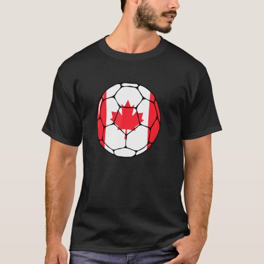 T-shirt Drapeau de soccer canadien Jersey Football Foo can (Devant)