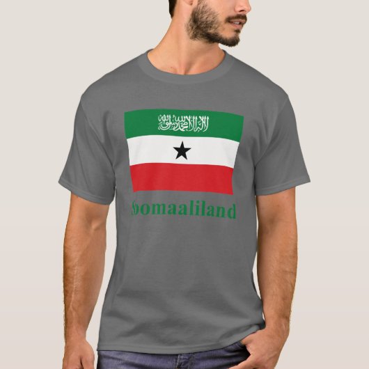 T-shirt Drapeau de Somaliland avec le nom dans le Somalien (Devant)