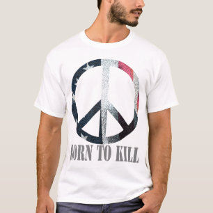 T-shirt Drapeau de symbole de paix soutenu pour tuer