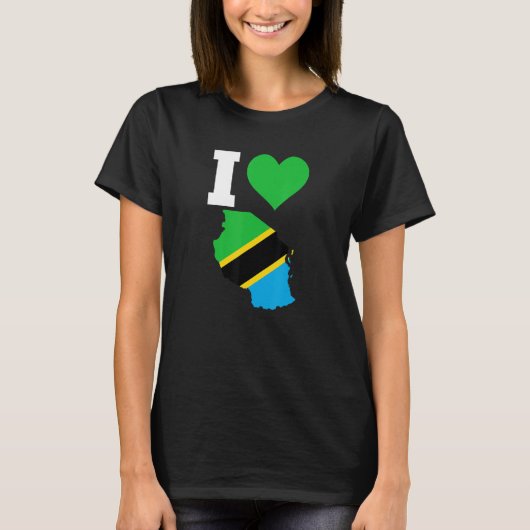 T-shirt Drapeau de Tanzanie I Love Tanzanie (Devant)