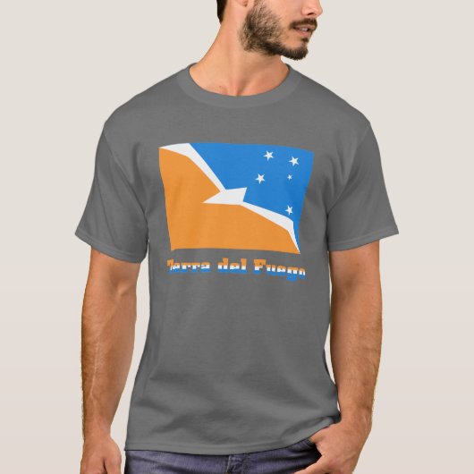 T-shirt Drapeau de Terre de Feu avec le nom (Devant)