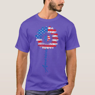 T-shirt Drapeau de tournesol américain 4 juillet patriotiq