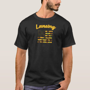 T-shirt Drapeau de tournesol américain Lansing Patriotique
