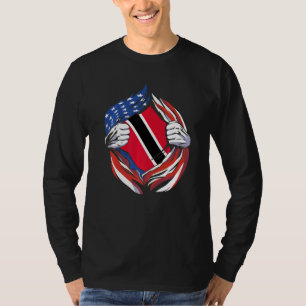 T-shirt Drapeau de Trinité-et-Tobago Américain Fier de Mon