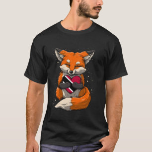 T-shirt Drapeau de Trinité-et-Tobago Renard fennec Cœur To