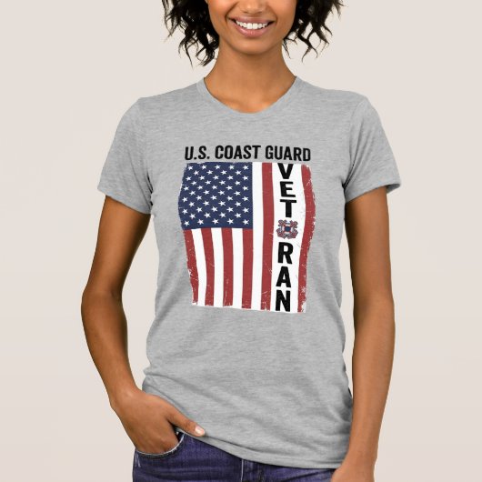 T-shirt Drapeau de Vétéran des Garde-Côtes Conception Vect (Devant)