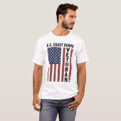 T-shirt Drapeau de Vétéran des Garde-Côtes Conception Vect (Devant entier)