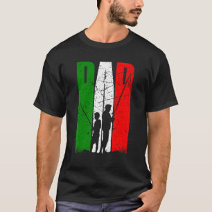 T-shirt Drapeau De Voyage Pêche Fils Et Papa Angler Italie