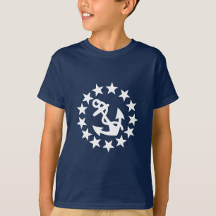 T-shirt Drapeau de yacht à ancre et étoiles sur fond bleu