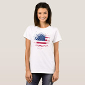 T-shirt Drapeau Débardeur Femme Blanc Basic USA (Devant entier)