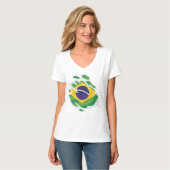T-shirt Drapeau déchiré du Brésil (Devant entier)