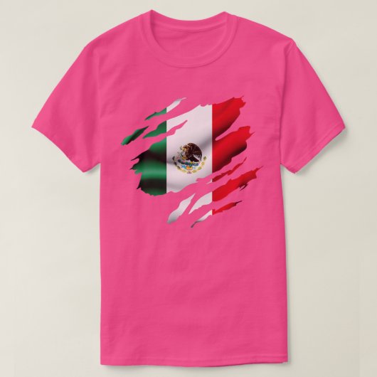 T-shirt Drapeau déchiré du Mexique (Design devant)