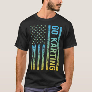 T-shirt Drapeau dégradant 02 Go Karting Kart Gokart Go-kar