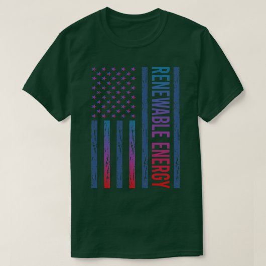 T-shirt Drapeau dégradant Énergie renouvelable (Design devant)
