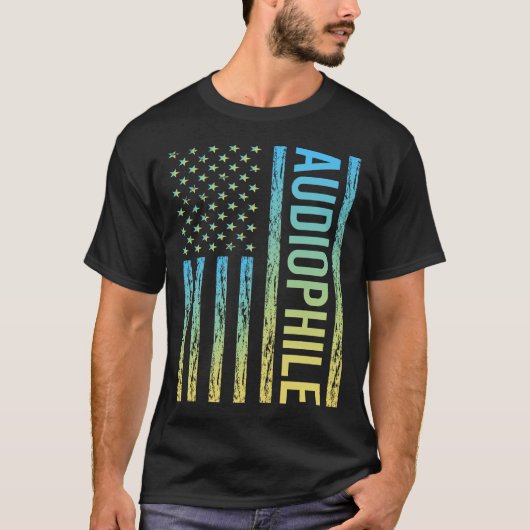 T-shirt Drapeau dégradé Audiophile (Devant)