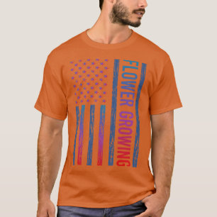 T-shirt Drapeau dégradé Fleurs croissantes Jardinage