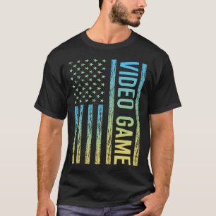 T-shirt Drapeau dégradé Jeux vidéo Jeu Jeux vidéo Joueur