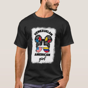 T-shirt Drapeau Demi-Américain Et Vénézuélien Usa Venezuel