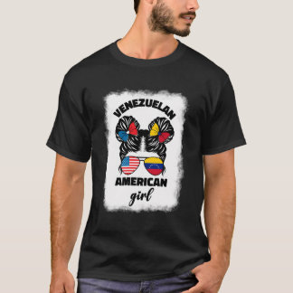 T-shirt Drapeau Demi-Américain Et Vénézuélien Usa Venezuel