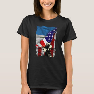 T-shirt Drapeau demi-américain Guatémaltèque ROOTS USA Dra