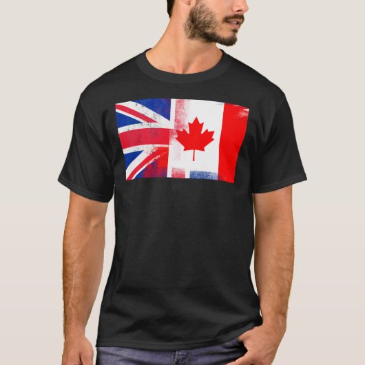 T-shirt Drapeau demi-canadien britannique Essentia (Devant)