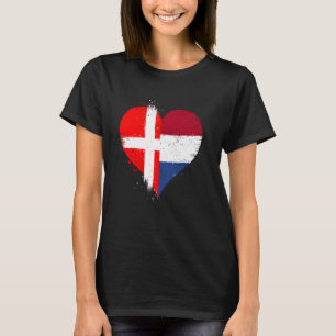 T-shirt Drapeau Demi-danois Néerlandais A Danemark Pays-Ba