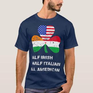 T-shirt Drapeau demi-irlandais demi-italien tout américain
