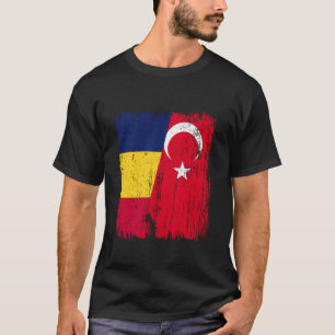 T-shirt Drapeau demi Turquie Tchad Turkiye Tchadien Turc H