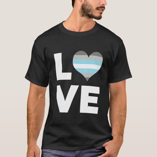 T-shirt Drapeau Demiboy Fide Love Demiboy Drapeau (Devant)