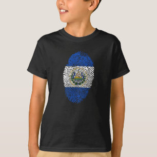 T-shirt Drapeau d'empreintes digitales du Salvador