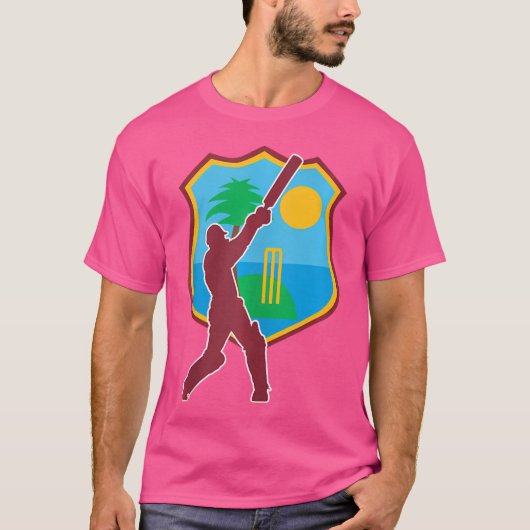 T-shirt Drapeau des Caraïbes Cricket (Devant)